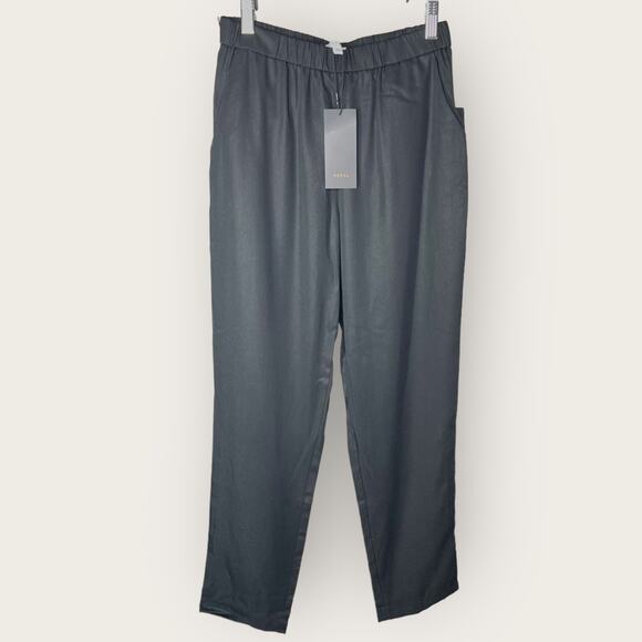 Vetta Linen Tapered Pants | Extra Small XS | Black Tencel Linen Minimalist Work - Picture 1 of 9